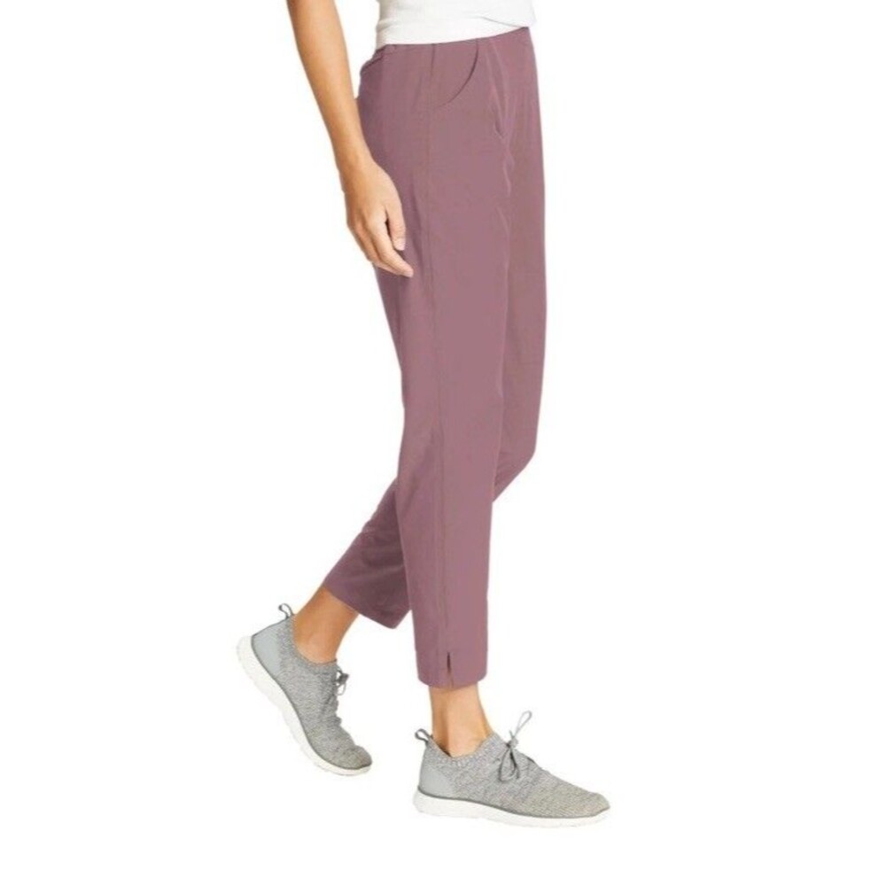 Eddie Bauer Women's Pull-On Traveler Ankle Pants, Pink (Dusty violet) M